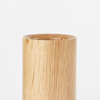 Stolná lampa Tala Knuckle, číre sklo, dub