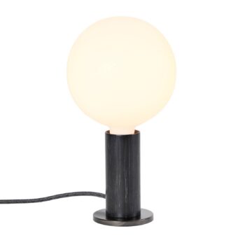 Stolná lampa Tala Knuckle, opálové sklo, čierny dub