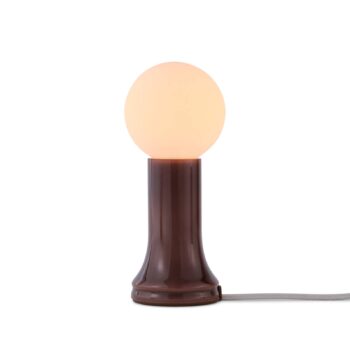Stolná lampa Tala Shore, sklo, E27 LED lampa Globe, hnedá