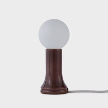 Stolná lampa Tala Shore, sklo, E27 LED lampa Globe, hnedá