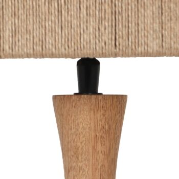 Stolná lampa Toba, juta, drevo, prírodný povrch