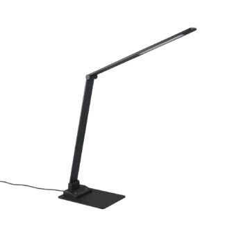 Stolná lampa Travis LED, čierna, CCT, stmievateľná, dotyková, USB