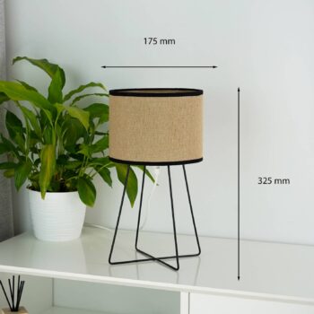 Stolná lampa Trixi s drôteným rámom hnedá/čierna, látka