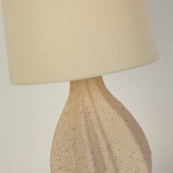 Stolná lampa Twist, béžová, výška 46 cm, textil/keramika