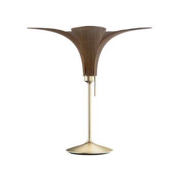 Stolná lampa UMAGE Jazz tmavý dub, mosadzný podstavec