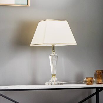 Stolná lampa Veronique podstavec úzky krém/zlatá