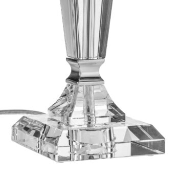 Stolná lampa Veronique úzky podstavec, biela/chróm