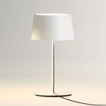Stolná lampa Vibia Warm 4896, Ø 22 cm, biela