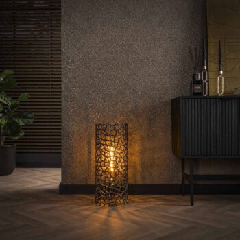 Stolná lampa Weaver, niklová farba, výška 61 cm, hliník