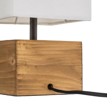 Stolná lampa Woody s dreveným podstavcom 12cmx12cm