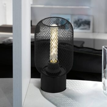 Stolná lampa Wrington, výška 28,5 cm, čierna, oceľ
