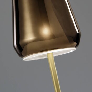 Stolná lampa X-Ray, bronzová/zlatá farba, výška 39 cm, sklo