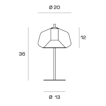 Stolná lampa X-Ray, tienidlo 12 cm vysoká, číra