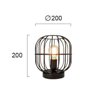 Stolná lampa Zenith v tvare klietky, čierna