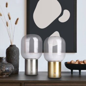 Stolová LED lampa Albero batéria, podstavec oceľ