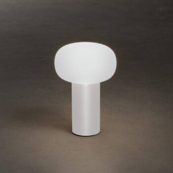 Stolová LED lampa Antibes IP54 batéria RGBW biela