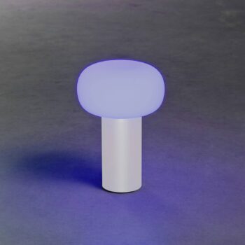 Stolová LED lampa Antibes IP54 batéria RGBW biela