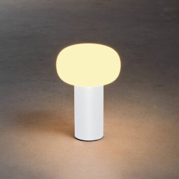 Stolová LED lampa Antibes IP54 batéria RGBW biela