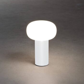 Stolová LED lampa Antibes IP54 batéria RGBW biela