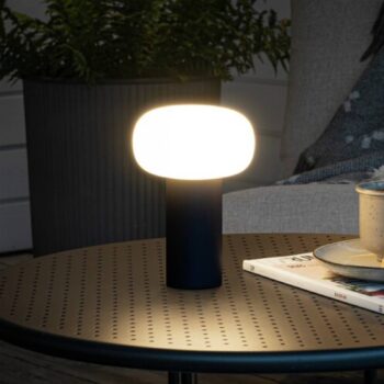 Stolová LED lampa Antibes IP54 batéria RGBW čierna