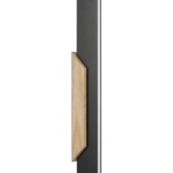 Stolová LED lampa Arcus, čierna/hnedá, výška 56 cm, kov/drevo