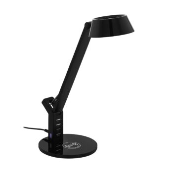 Stolová LED lampa Banderalo CCT stmievač QI čierna