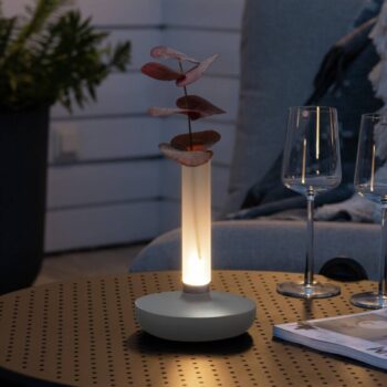 Stolová LED lampa Biarritz IP54 batéria CCT biela