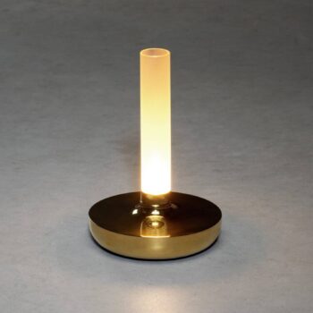 Stolová LED lampa Biarritz IP54 batéria CCT zlatá