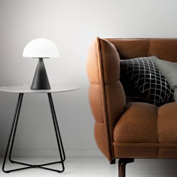 Stolová LED lampa Blip, čierna/biela, sklo, CCT, dotykový stmievač
