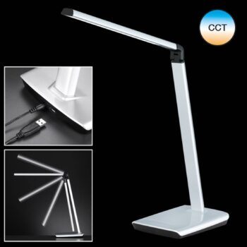 Stolová LED lampa Bright, stmieva, CCT, strieborná