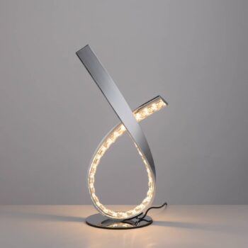 Stolová LED lampa Brilla, stmievateľná, chróm