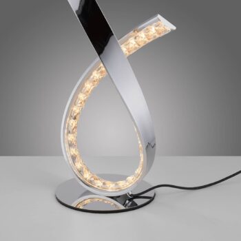 Stolová LED lampa Brilla, stmievateľná, chróm