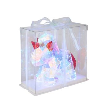 Stolová LED lampa Brondar jednorožec, červená, výška 26 cm
