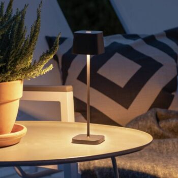 Stolová LED lampa Capri-Mini do exteriéru, čierna