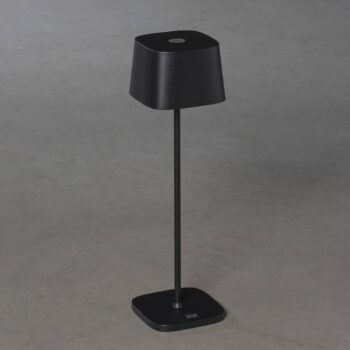Stolová LED lampa Capri do exteriéru, čierna