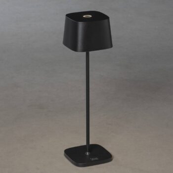 Stolová LED lampa Capri do exteriéru, čierna