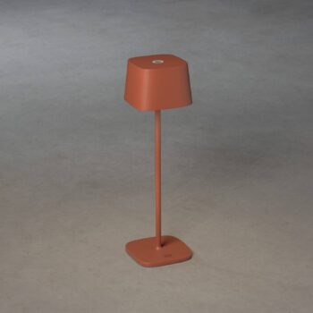Stolová LED lampa Capri do exteriéru, terakota