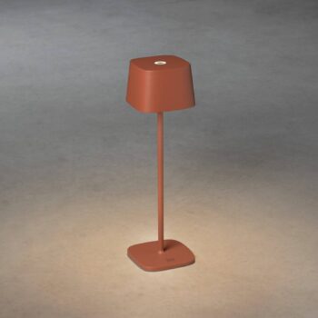 Stolová LED lampa Capri do exteriéru, terakota