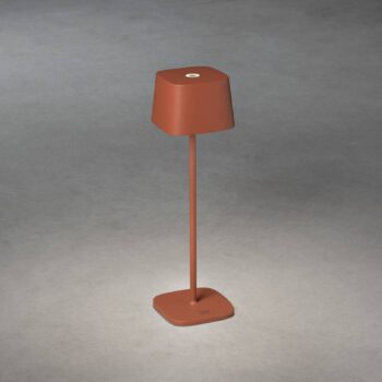 Stolová LED lampa Capri do exteriéru, terakota