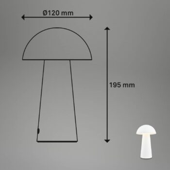 Stolová LED lampa, Fungo Mini, biela, dotyková, plast