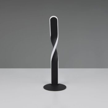 Stolová LED lampa Ginko, čierna matná, kov, výška 40,5 cm