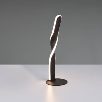 Stolová LED lampa Ginko, čierna matná, kov, výška 40,5 cm