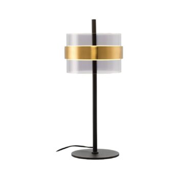 Stolová LED lampa Inside, mosadzno-sivá, výška 49 cm