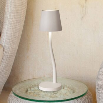 Stolová LED lampa Judy, batéria, IP54, biela