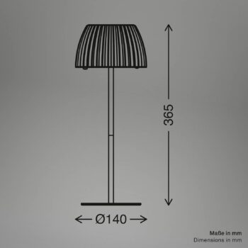 Stolová LED lampa Loca, hnedá, výška 36 cm, kov/plast