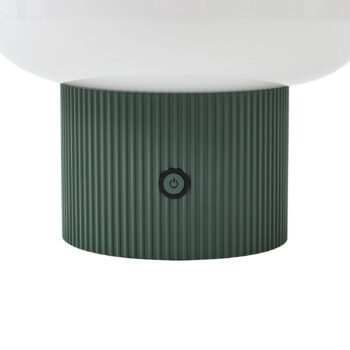 Stolová LED lampa Lucande Katrin Palm, zelená, sklo
