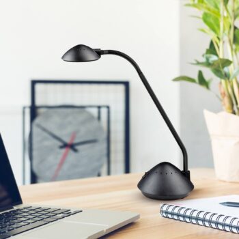 Stolová LED lampa MAULarc, čierna, výška 38 cm, flexibilná