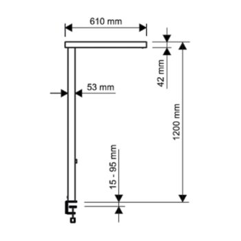 Stolová LED lampa MAULjuvis, biela, 120 cm, stmievateľné, podstavec s objímkou