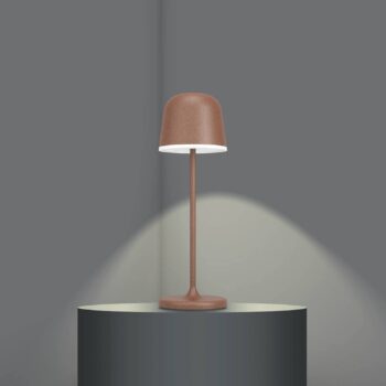 Stolová LED lampa Mannera s batériou, hrdzavohnedá