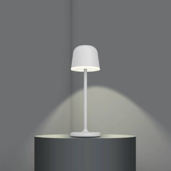 Stolová LED lampa Mannera s batériou, sivá